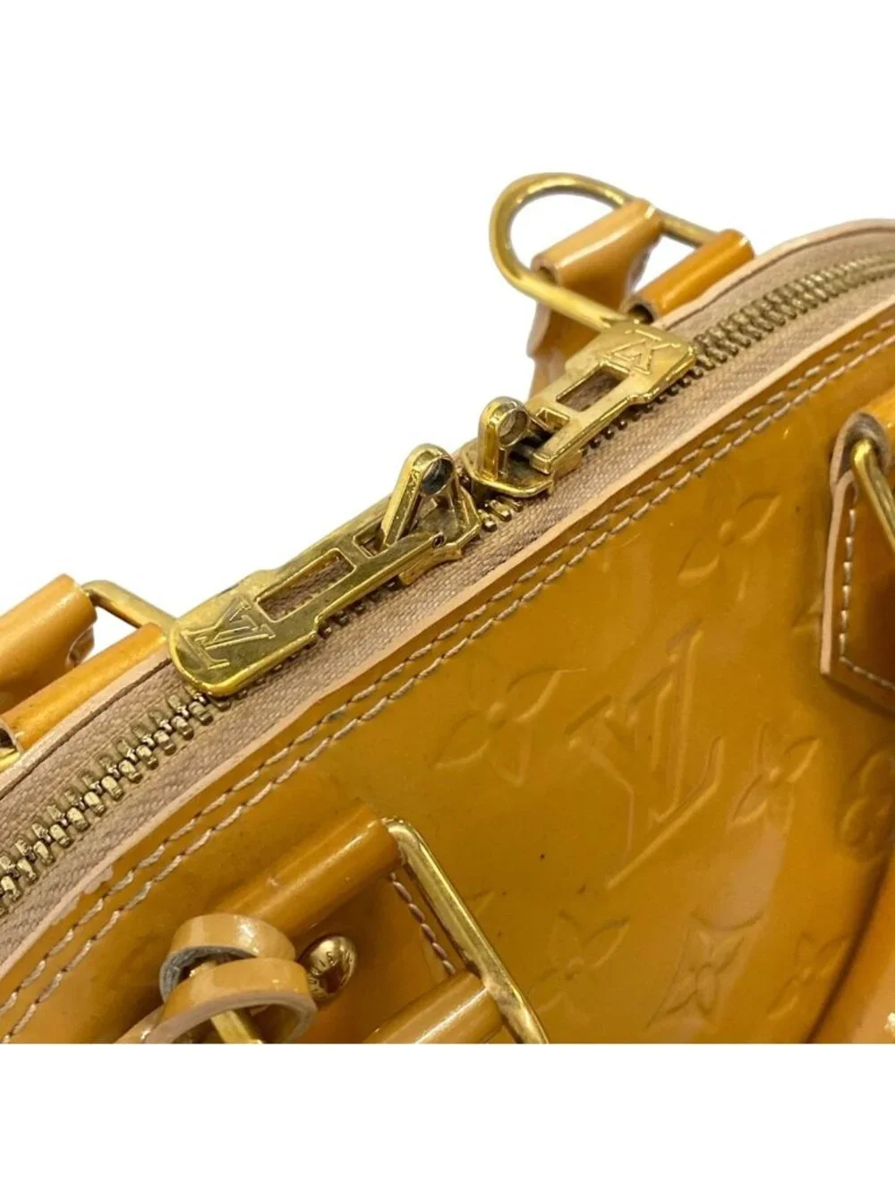 Louis Vuitton Handbag Monogram Vernis Alma BB Rose Florentine Leather